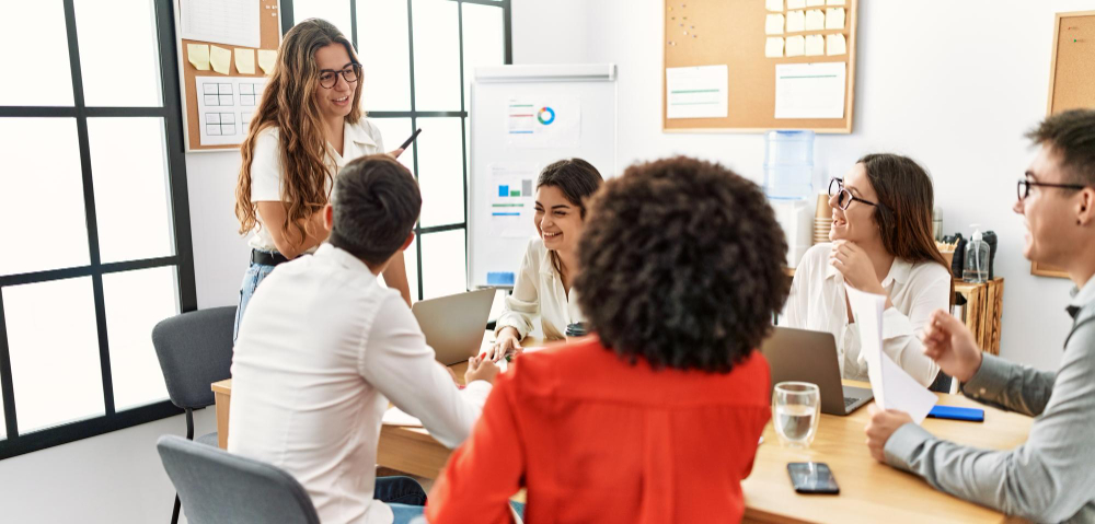 Diverse team in a working meeting